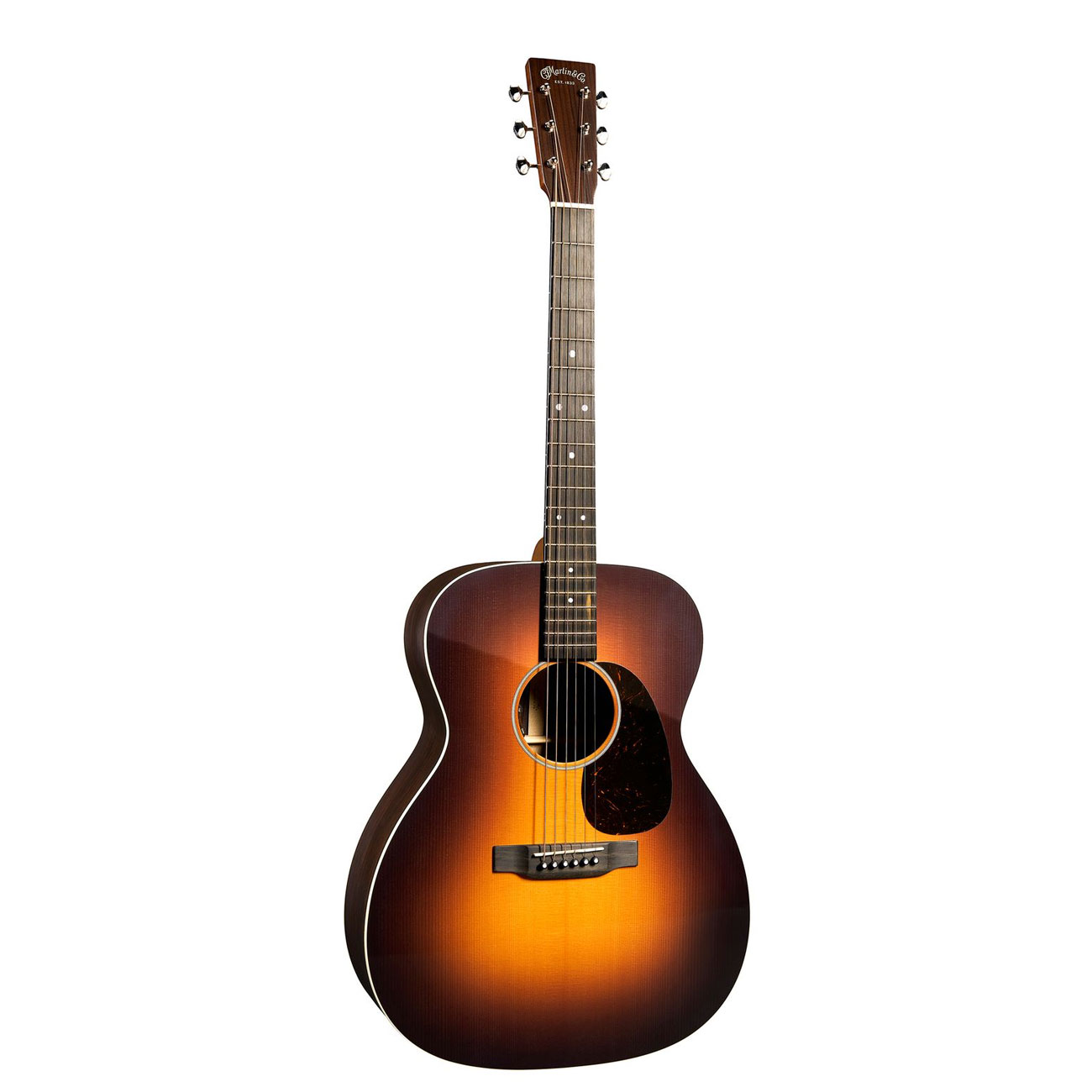 Martin J-16E 1935 Burst guitarra acústica vista en perspectiva